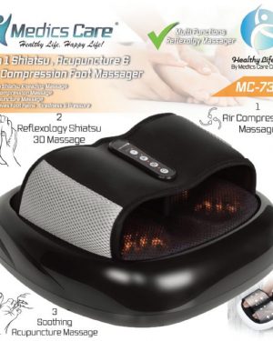 עיסוי שיאצו ונקישות 3D + לחץ כריות אוויר מתנפחות 3 ב-1 – Medics Care